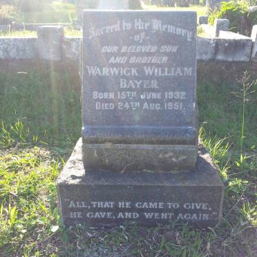 BAYER Warwick William 1932-1951