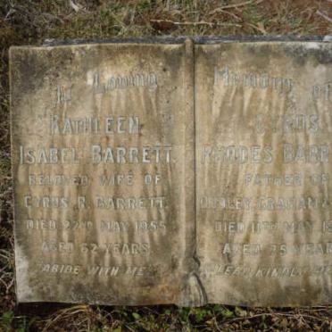 BARRETT Cyrus Rhodes -1960 &amp; Kathleen Isabel -1955