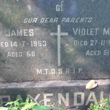 BAXENDALE James -1963 &amp; Violet Mary -1958