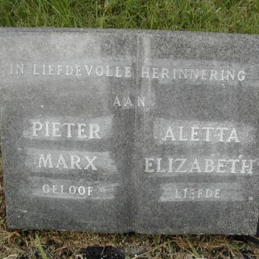 BELLINGAN Pieter Marx -1954 &amp; Aletta Elizabeth -1966
