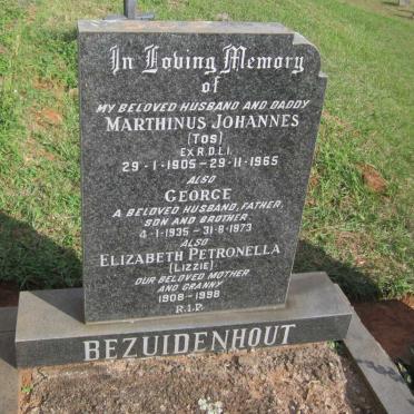 BEZUIDENHOUT Marthinus Johannes 1905-1965 &amp; Elizabeth Petronella 1908-1998 :: BEZUIDENHOUT George 1935-1973