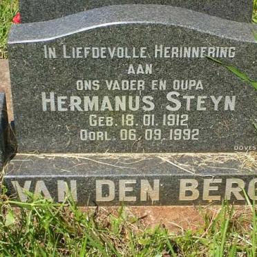 BERG Hermanus Steyn, van den 1912-1992