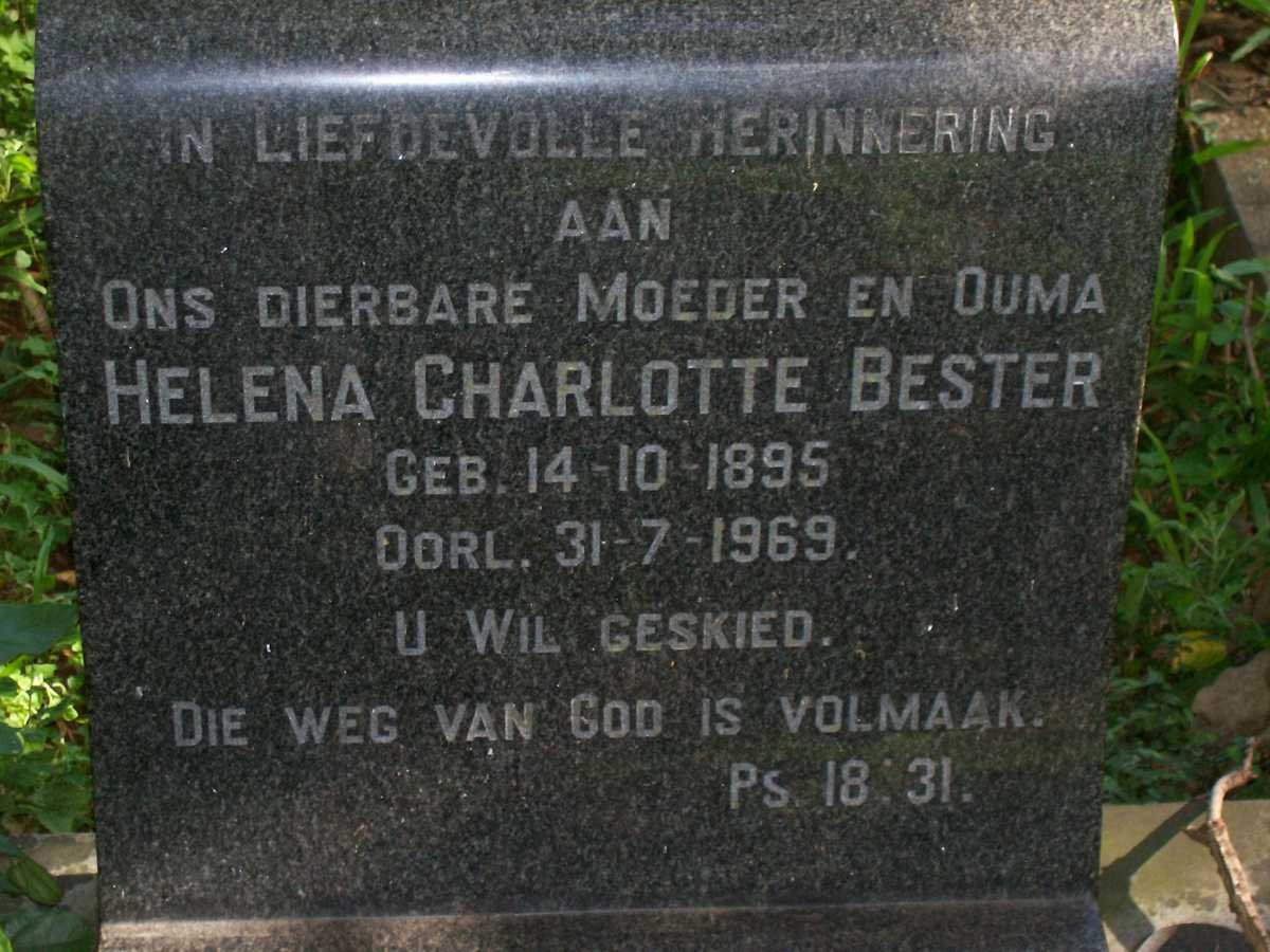 BESTER Helena Charlotte 1895-1969