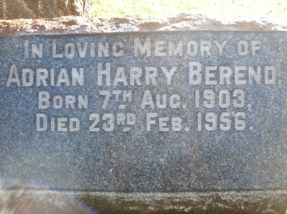 BEREND Adrian Harry 1903-1956