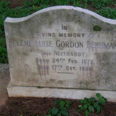 BEHRMANN Helene Luise Gordon nee NEITHARDT 1873-1939