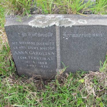 BENEKE Anna Carolina nee FERREIRA 1908-1970