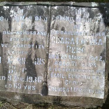 BERG Emil Cornelius -1938 &amp; Clara Louisa -1942