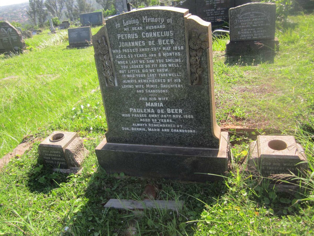 BEER Petrus Cornelius Johannes, de -1958 &amp; Maria Paulena -1965