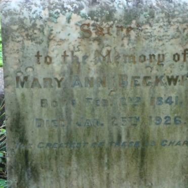 BECKWITH Mary Ann 1841-1926
