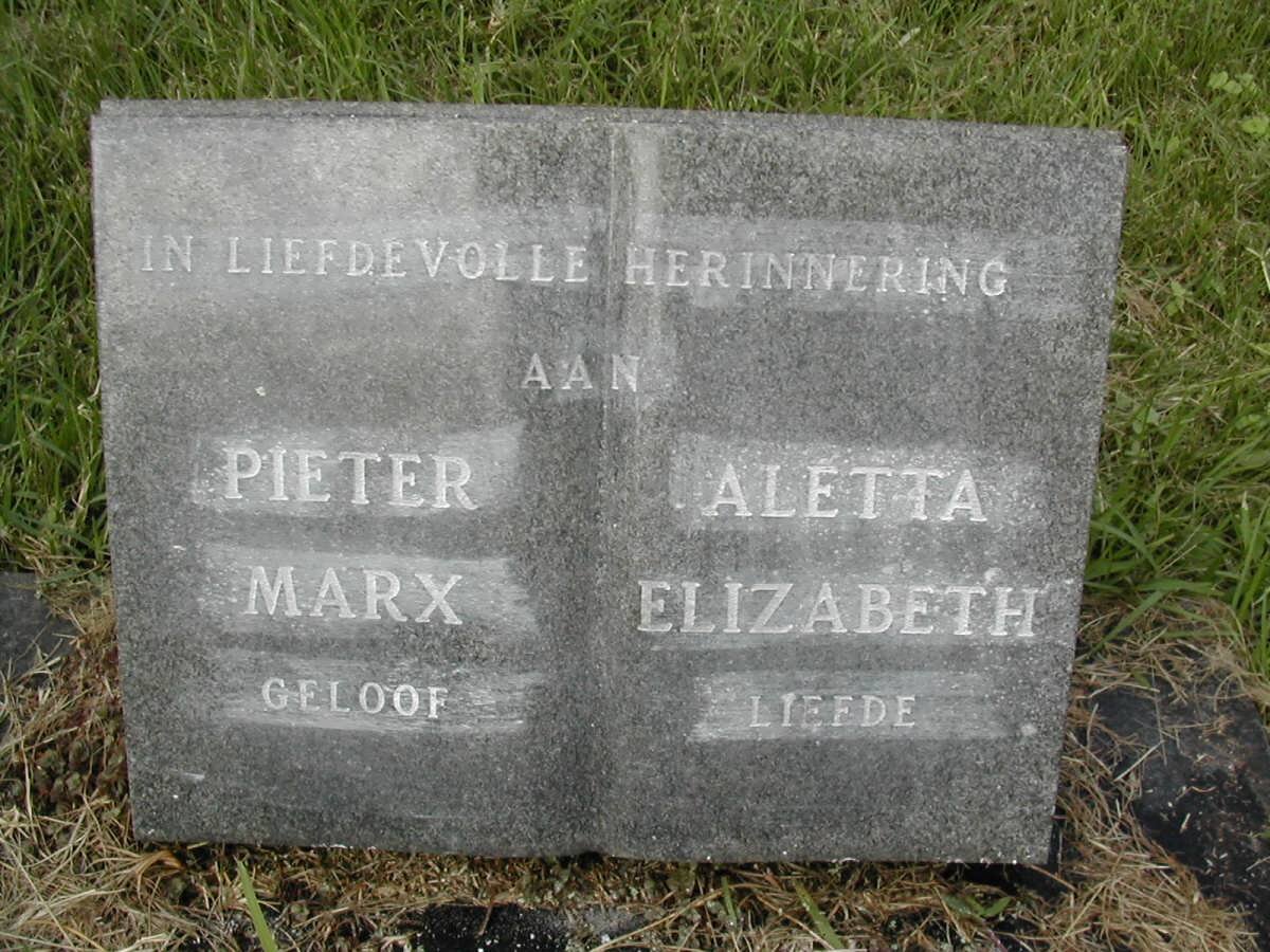 BELLINGAN Pieter Marx -1954 &amp; Aletta Elizabeth -1966