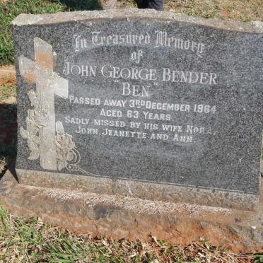 BENDER John George -1964