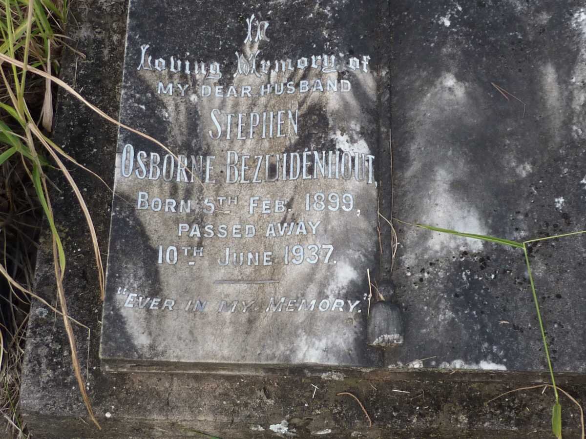 BEZUIDENHOUT Stephen Osborne 1899-1937