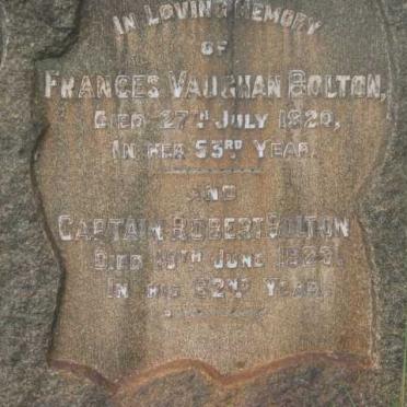 BOLTON Robert -1923 &amp; Frances Vaughan -1920