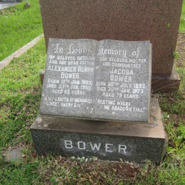 BOWER Alexander Henry 1893-1959 &amp; Jacoba 1893-1973