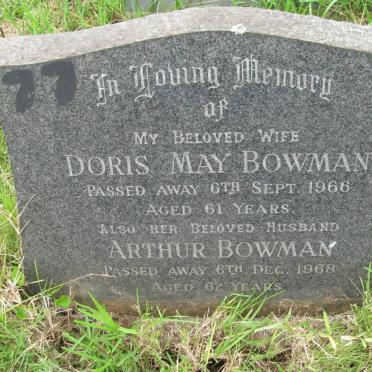 BOWMAN Arthur -1968 &amp; Doris May -1966