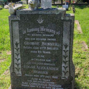BONSER George -1956 &amp; May Constance -1978 :: BONSER Edgar Alexander -1968