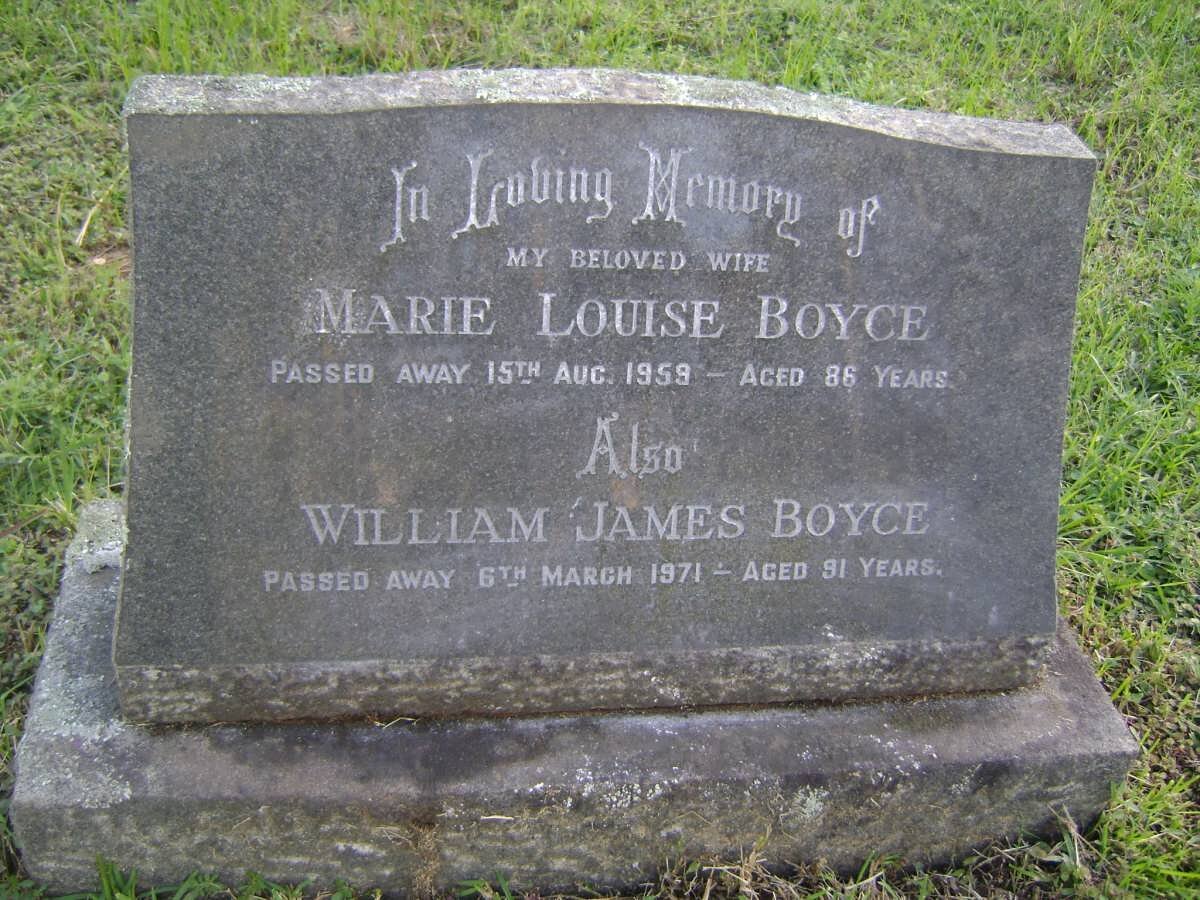 BOYCE William James -1971 &amp; Marie Louise -1959