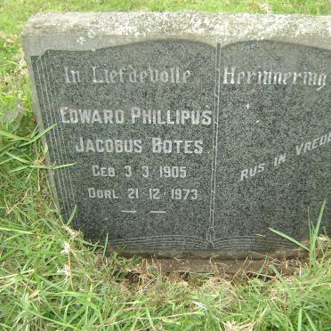 BOTES Edward Phillipus Jacobus 1905-1973