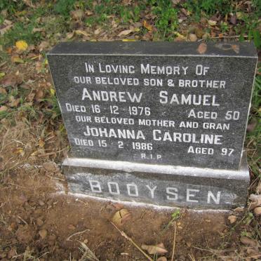 BOOYSEN Johanna Caroline -1986 :: BOOYSEN Andrew Samuel  -1976