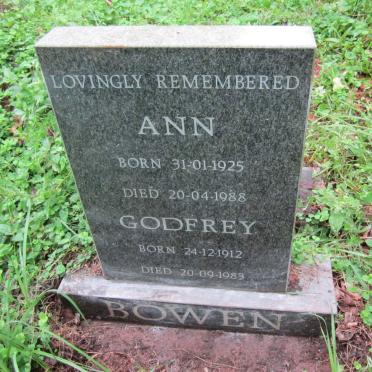 BOWEN Godfrey 1912-1983 &amp; Ann 1925-1988