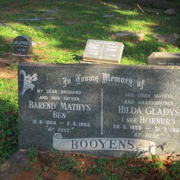 BOOYENS Barend Mathys 1884-1962 &amp; Hilda Gladys HORNER 1893-1966