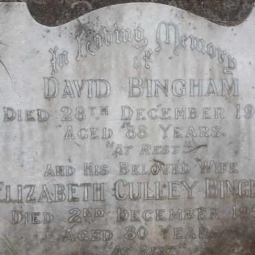 BINGHAM David -1955 &amp; Elizabeth Culley -1958