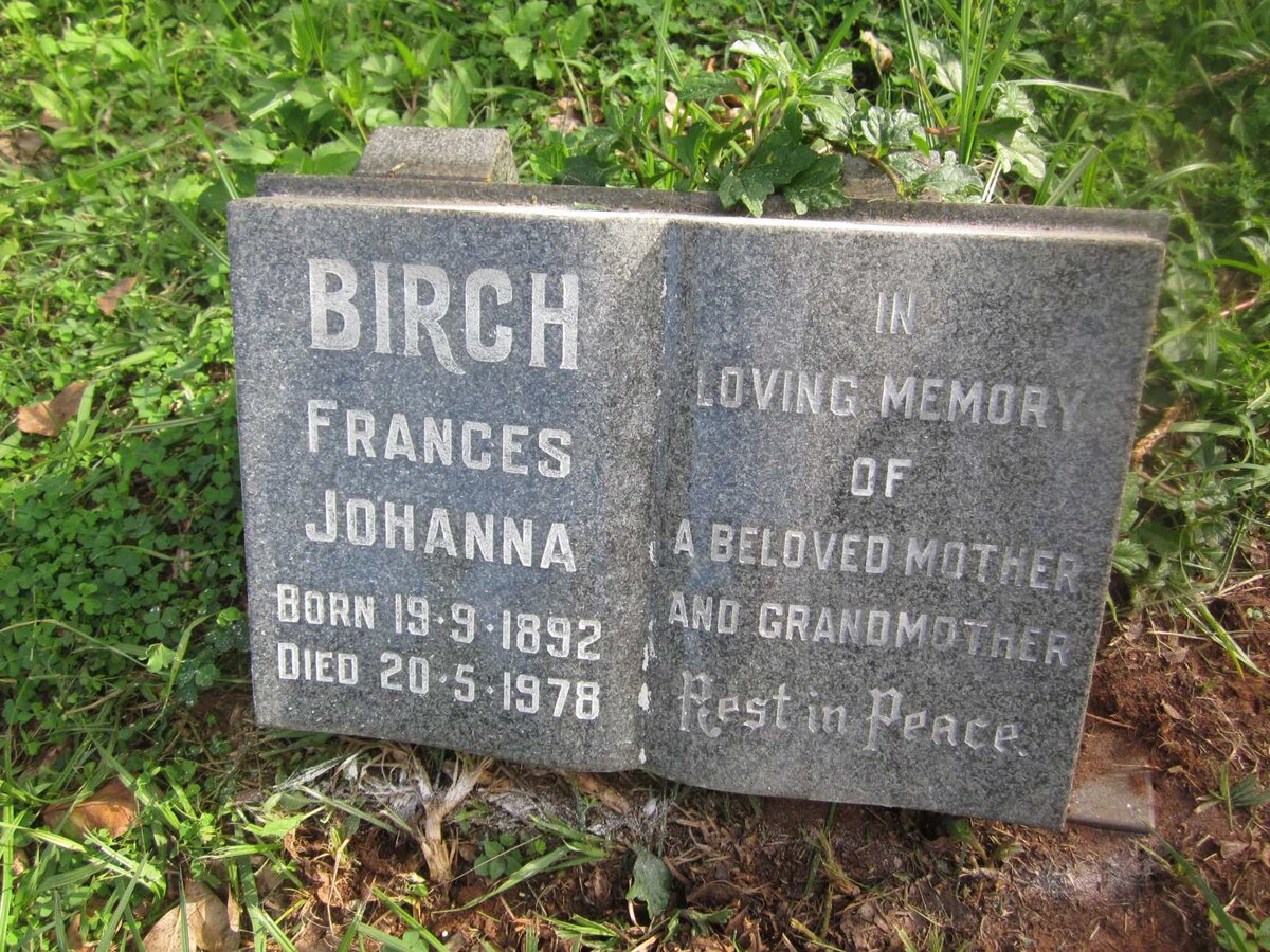 BIRCH Frances Johanna 1892-1978