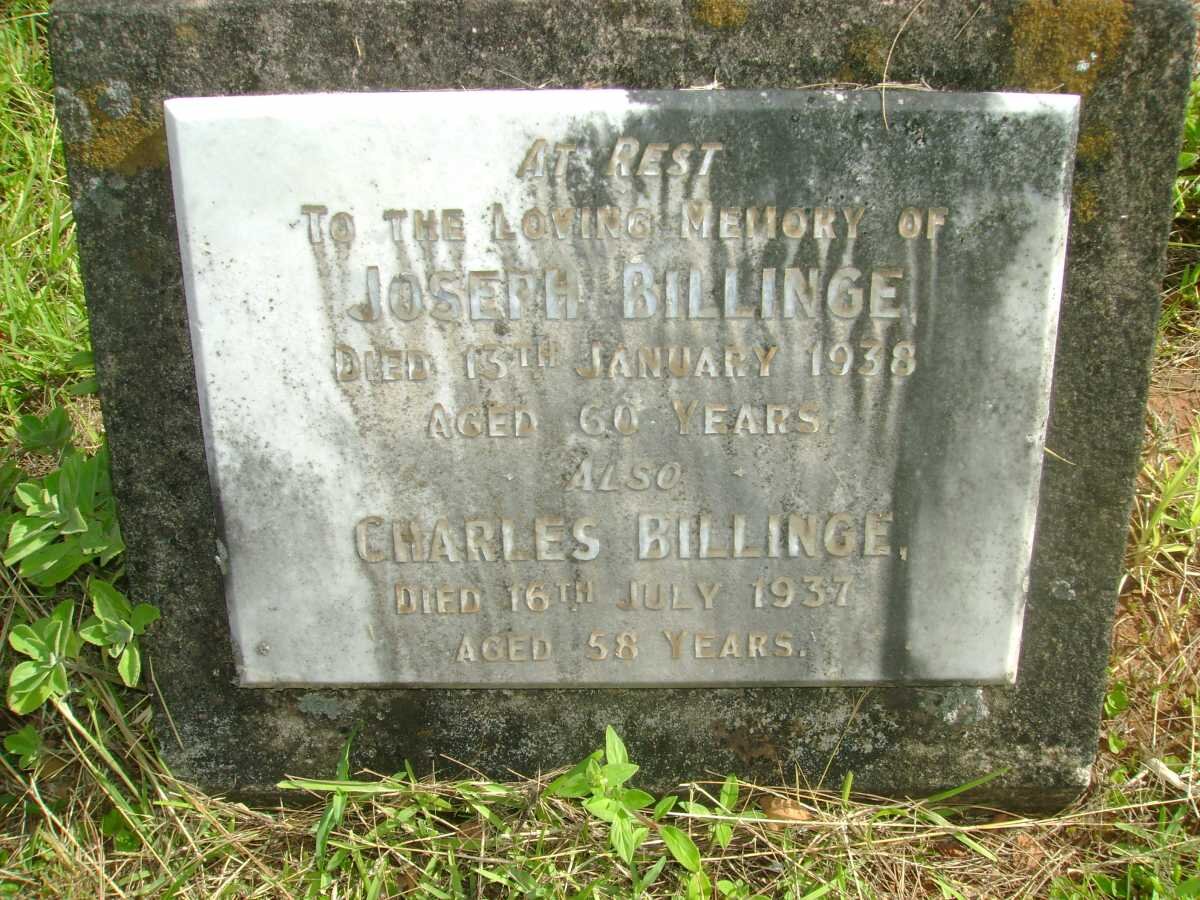 BILLINGE Joseph -1938 :: BILLINGE Charles -1937