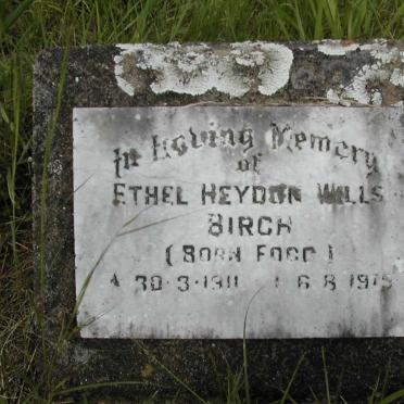 BIRCH Ethel Heydon Wills nee FOGG 1911-1975