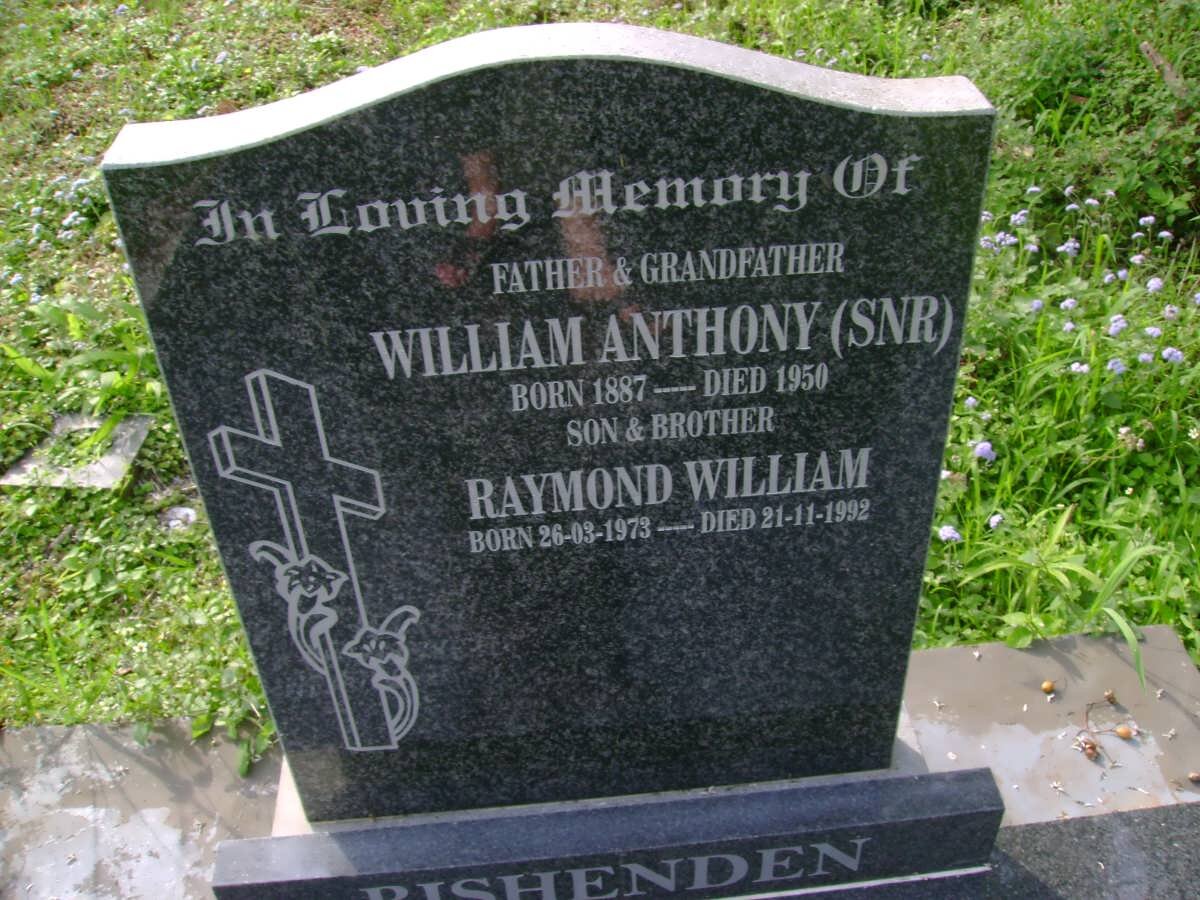 BISHENDEN William Anthony 1887-1959 :: BISHENDEN Raymond William 1972-1992