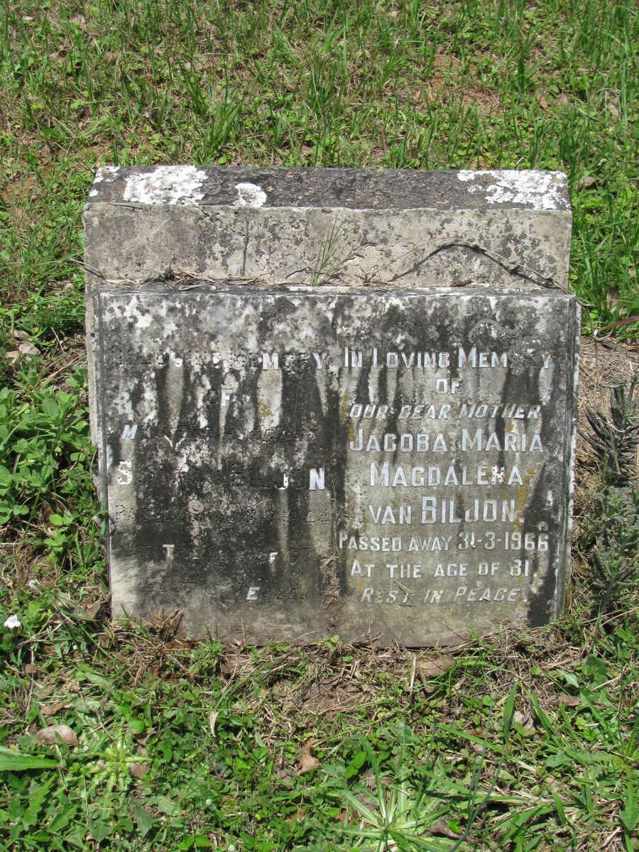 BILJON Sarel Hermanus van -1944 :: VAN BILJON Jacoba Maria Magdalena -1966