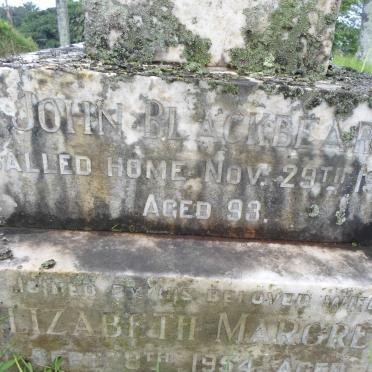 BLACKBEARD John -1944 &amp; Elizabeth Margret -1954