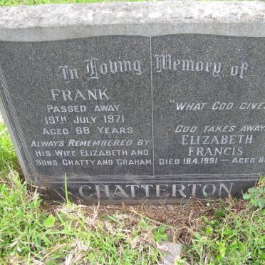 CHATTERTON Frank -1971 &amp; Elizabeth Francis -1991