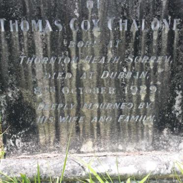 CHALONER Thomas Cox -1929