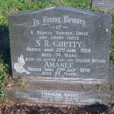 CHETTY S.R. -1964 :: CHETTY Amanee -1970 :: NAIDU Thanum -1988