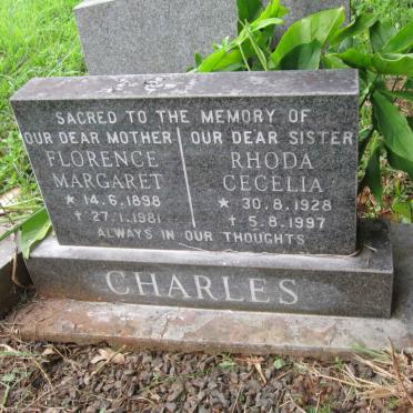 CHARLES Florence Margaret 1898-1981 :: CHARLES Rhoda Cecelia 1928-1997