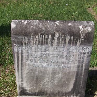 CHUBB Denise Beatrice nee MATTINSON -1967