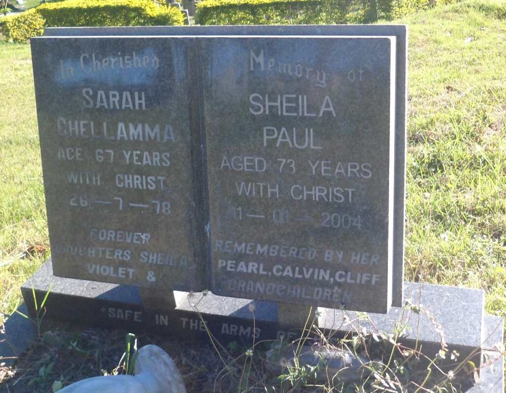 CHELLAMMA Sarah -1978 :: PAUL Sheila -2004