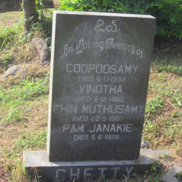 CHETTY Coopoosamy -1939 :: CHETTY Vinotha -1982 :: CHETTY Chin Muthusamy -1987 :: CHETTY Pam Janakie -1988