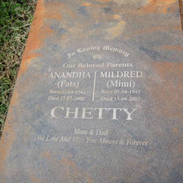 CHETTY Anandha 1942-2000 &amp; Mildred 1945-2003
