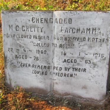 CHENGADOO M.C. Chetty -1968 &amp; Latchamma -1975