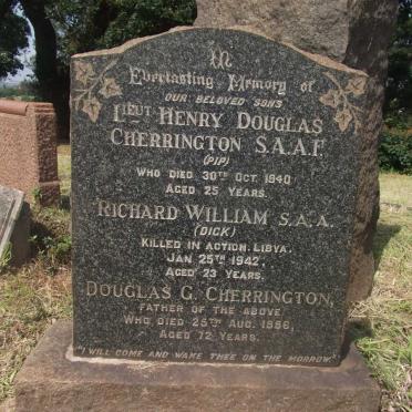 CHERRINGTON Douglas G. -1956 :: CHERRINGTON Henry Douglas -1940 :: CHERRINGTON Richard William -1942