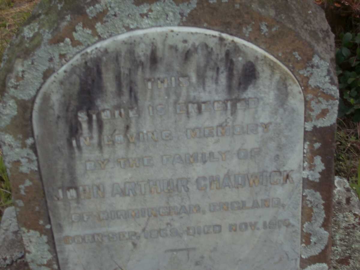CHADWICK John Arthur 1869-1914
