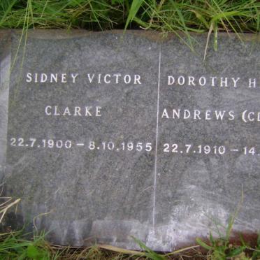 CLARKE Sidney Victor 1900-1955 :: ANDREWS Dorothy Hester formerly CLARKE 1910-1980