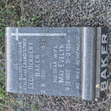 BAKER Cecil Herbert 1901-1978 &amp; May Evelyn 1902-1994