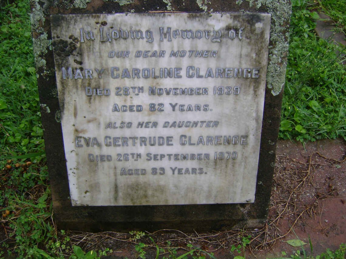 CLARENCE Mary Caroline -1939 :: CLARENCE Eva Gertrude -1970