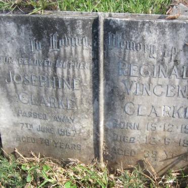CLARKE Reginald Vincent 1931-1971 &amp; Josephine -1967