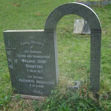 CRAWFORD William -1977 : McMASTER Elizabeth -1958