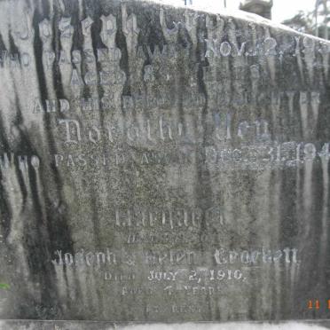 CROCKETT  Joseph -1959 :: HEY Dorothy -1943 :: CROCKETT Margaret -1910