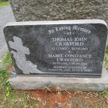CRAWFORD Thomas John 1913-1961 &amp; Mabel Constance 1916-2011